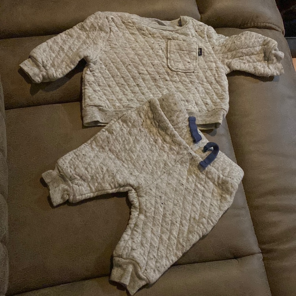 Gray sweat suit